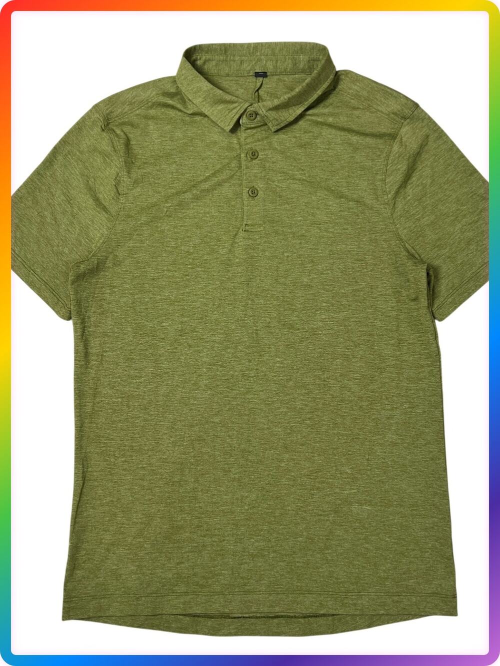 Lululemon Evolution Slim Golf Polo MENS M Green Anti-Stink Stretch Short Sleeve